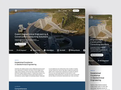 Geotechnical company - Landing page draft design landing page ui ux web design website