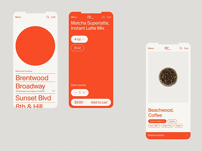 Re_ Coffee & Latte Ordering App Design app app design application application design interface modern modern ui orange ui ui design user user experience user friendly user interface ux ux design