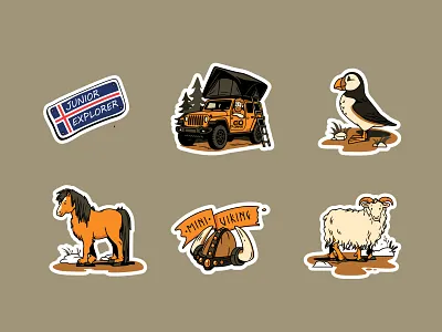 Art Illustration Set for Rental Company 🐴 art art design artwork bird branding car creative agency design design studio graphic design graphic designer horse illustration illustration set illustrator logo rental sheep vector viking