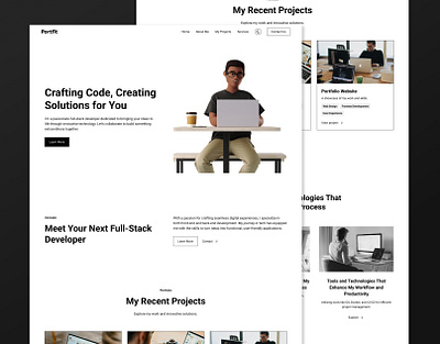 Portfit – Personal Portfolio Landing Page designer developer graphic design landing page portfolio ui uiux web designer website
