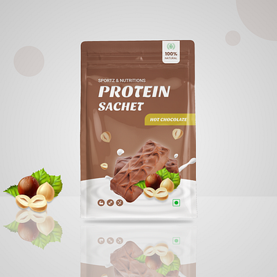 Protein Sachet Packet branding chocolate figma graphic design photoshop protein ui ux