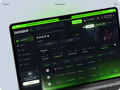 GameBeef - Desktop WebApp app appdesign branding design graphic design interfacedesign ui userexperience ux