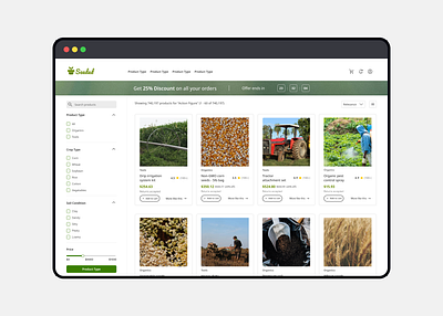 Seeded - Agricultural Product Catalog Page design ecommerce lightmode macos product catalog ui ux
