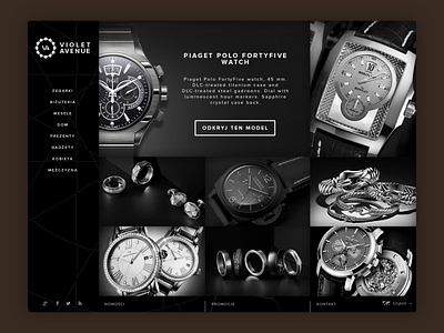 Violet Avenue - '13 eCommerce concept concept design ecommerce elegant luxury shop ui ux uxui watches web design