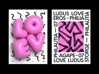 Love Concepts Poster Duo bold cheerful creative design designs love modern poster pink pink letters playful playful design poster typo typographic poster typography vibrant vibrant poster xolorful