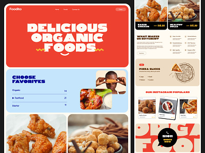 Food Landing Page design figma food illustration landing minimal pizza ui ux web website