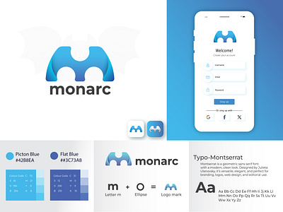 Monarc Modern Logo Design 3d logo app bran design brand identity branding colourful logo creative logo design graphic design identity design illustration logo logos motion graphics typography ui ux vector