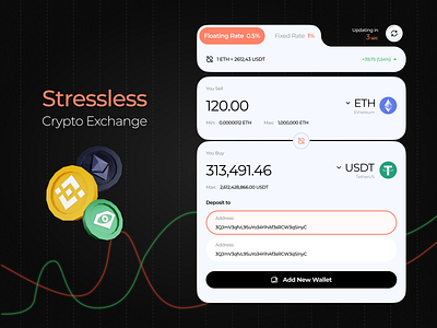 Smooth Crypto Swaps UI app cryptoexchange cryptoui design fintechdesign homepage modernui productdesign ui uiux design ux webappdesign