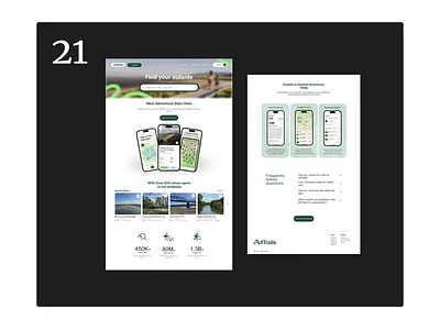 Hiking app website redesign ui ux website
