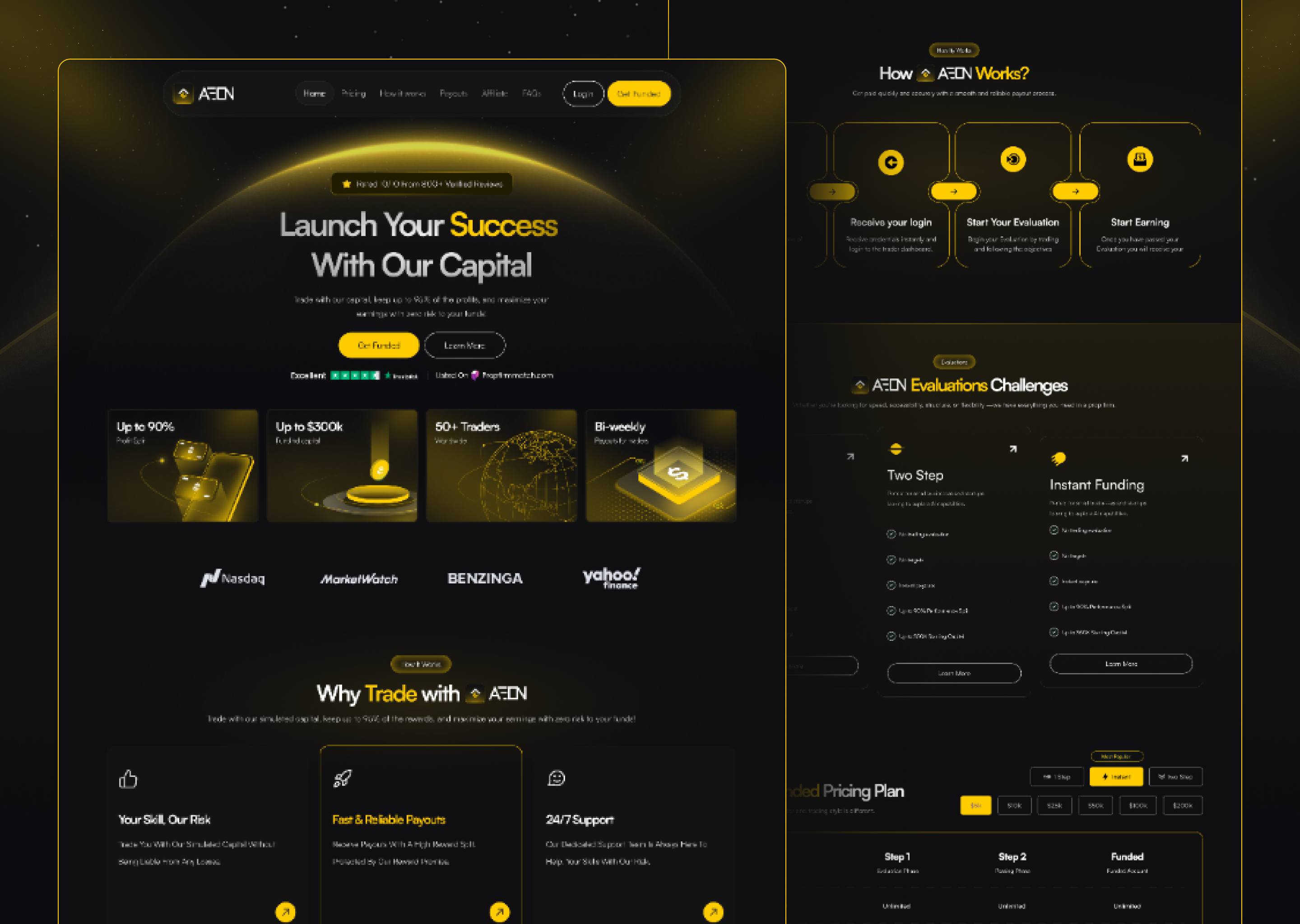 AeonFunded- UI/UX & Web Development | Prop firm bento crypto crypto landing fintech forex funded futures propfirm fx prop propfirm sports prop firm trading uiux