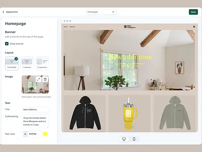 Homepage banner banner customization hero homepage landing page layout settings ui wysiwyg
