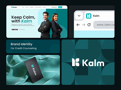 Brand Identity for Kalm after effects animation brand identity branding business card card color consulting credit design figma finance fintech logo logo animation ui ux webdesign website