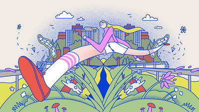 15 Minute Cities blog graphic city building editorial editorial illustration illustration