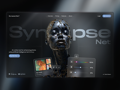 AI Tool UX/UI Design artificial intelligence chat gpt dark ui design interface menu minimal navigation startup ui ux webdesign