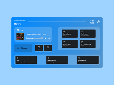 Daily UI 034- Automotive Dashboard app automotive ui branding car dashboard daily 100 challenge daily ui dashboard dashboard design design figma simple dashboard smart dashboard ui ui design ux