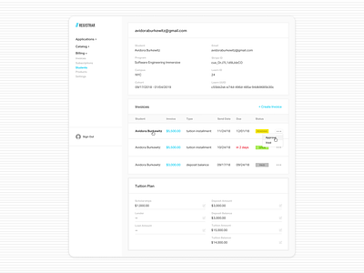 Billing app concept billing concept invoice invoicing product design ui ui design ux ux design web app