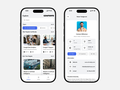 Education App UI app cource education learn mobile app school teacher teaching ui uni ux