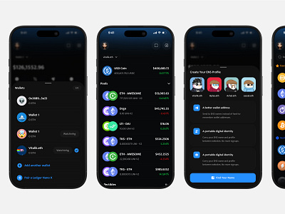 DAO & Crypto Wallet App app bank crypto dao finance mobile app stock ui ux wallet