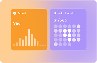 UI cards for a health tracking app. graphic design healthapp trackingapp ui uicards uiconcept uidesign