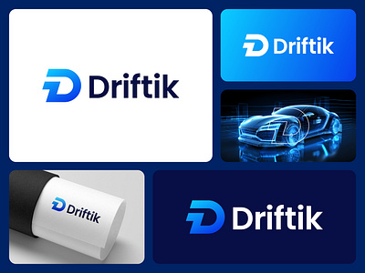 Driftik logo design 3d 3d logo automotive branding d letter logo d lettermark d logo digital mobility driftik logo illustration innovation logo logo animation logo design logotype minimalist modern logo streetwear tech typography