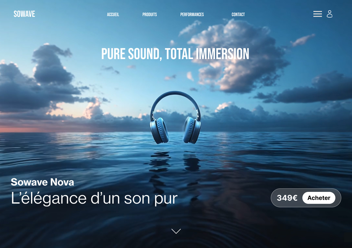 Immersive homepage for a headphones website 3d animation earphone website headphone headphone website hero section animation immersive ui immersive website interactive motion graphics ui ux ui