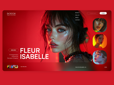 Bosch agency branding cinematic elegance model model agency ui woman