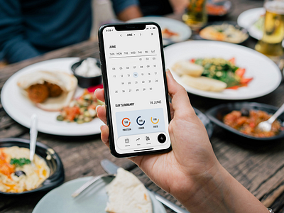 Food diary mobile app app calendar foodapp phone ui ux uxui uxuidesign
