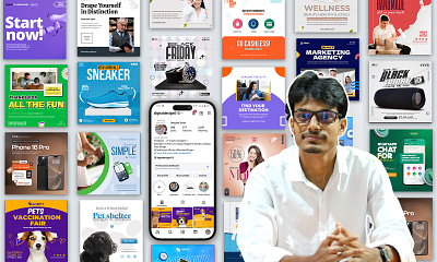 I will be your social media manager and content creator advertisement advertising business graphic design social post layout