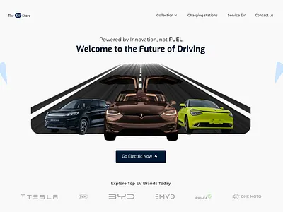 The EV Store: Hero Section design hero hero section illustration landing page product design ui uiux user interface ux
