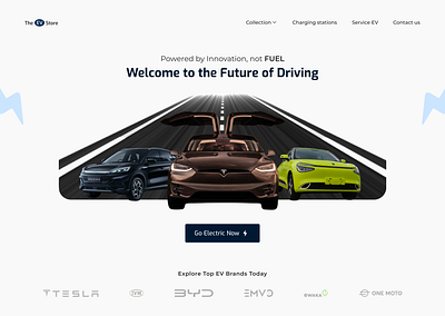 The EV Store: Hero Section design hero hero section illustration landing page product design ui uiux user interface ux