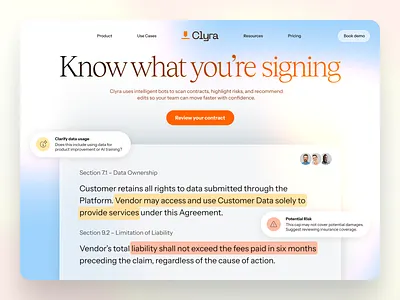 AI Contract Review ai b2b marketing design saas webflow website