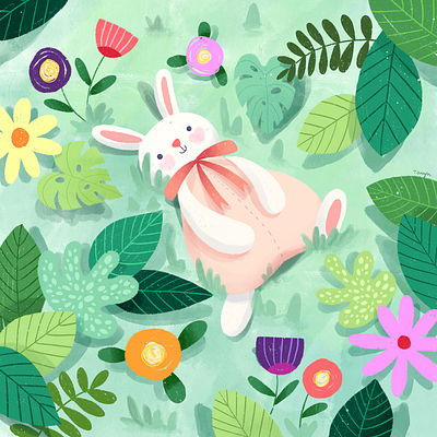 Bunny character design children cute illustration kids procreate stuffed animal