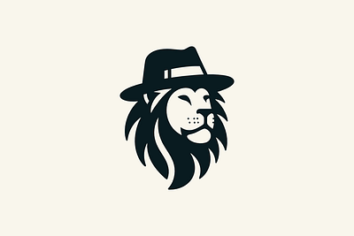 Lion with Hat Logo animal branding design gentleman graphic design icon illustration lion logo majestic typography ui ux vector