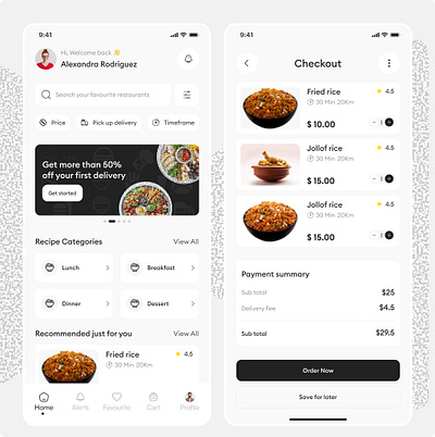Food delivery mobile app design figma mobile design ui ui ux ux web design