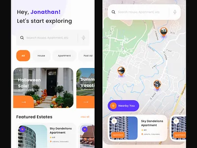 🏡 Real Estate App UI Design android app design app design dashboard ui e commerce ui figma ios app design landing page design mobile app ui redesign ui responsive design ui design ui prototyping uiux designer user flow design user interface design web app design website design