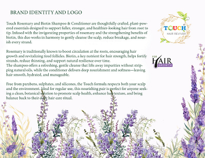 Rosemary and Biotin Hair Shampoo and Conditioner branddesign branding design graphic design illustration logo printdesign visualidentity