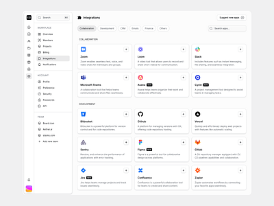 Integrations ui ui design
