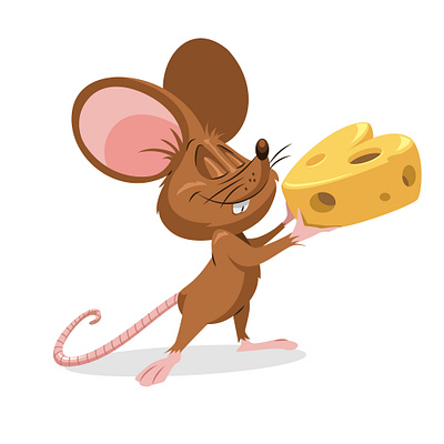 Valentine's mousy cartoon character design flat illustration love mouse vector