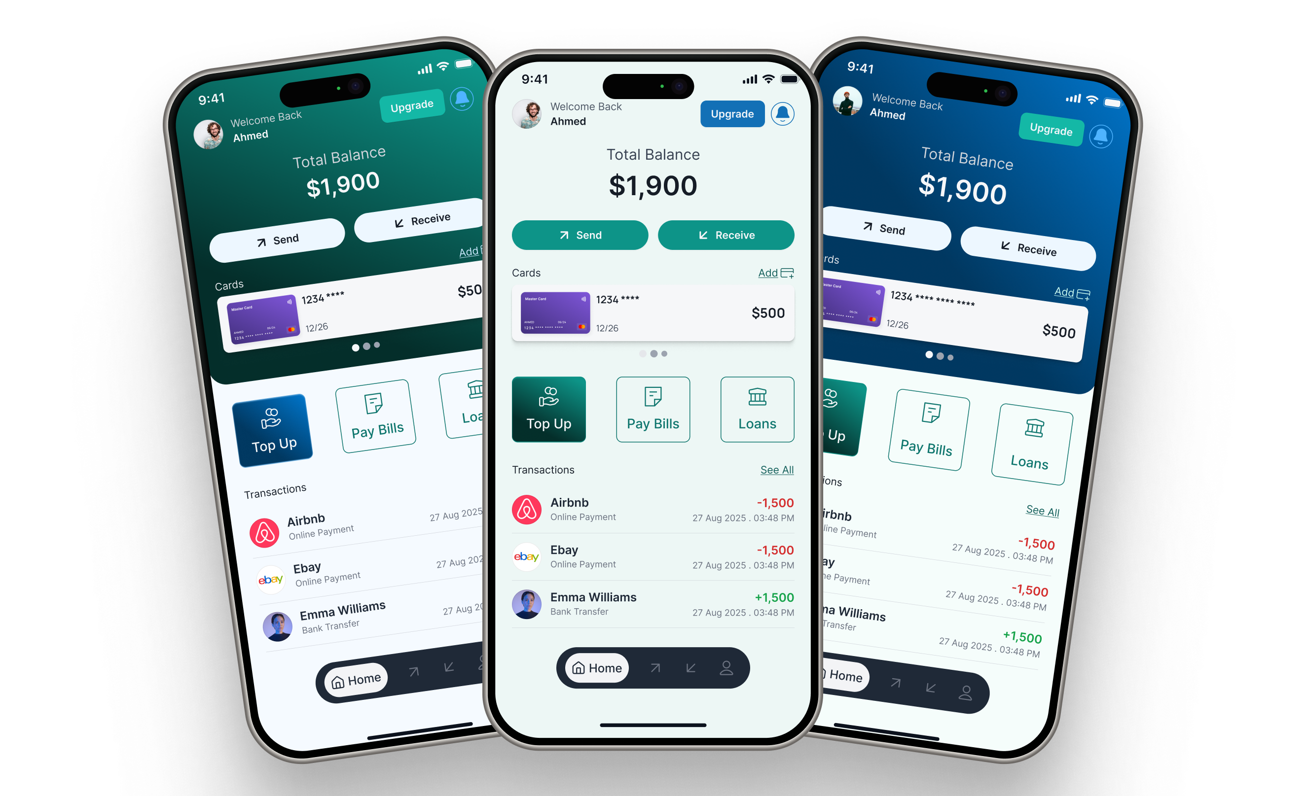 Fintech Dashboard Redesign – Mobile banking bills blue branding dashboard design iteration figma fintech freelance green mobile app product design redesign ui user interface ux
