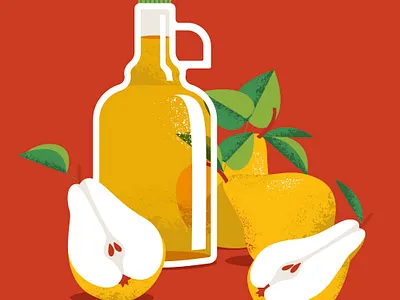 Pear cider flat illustration nature pear texture vector