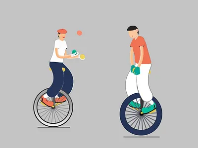 unicycle clowns animation motion graphics