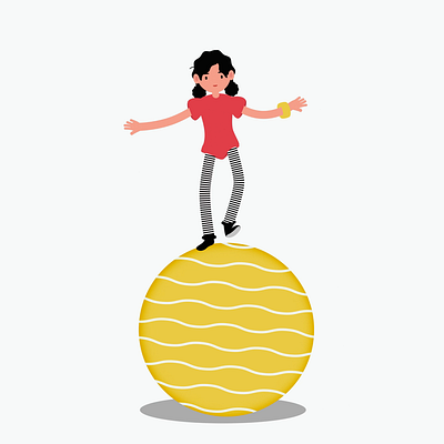 A ballerina on a big ball animation motion graphics