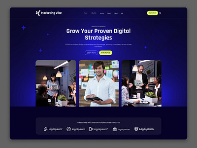 Digital Marketing landing page ui agencywebsite animation boldtypography calltoaction creativeagency dashborad design designinspiration designsystem digitalmarketing figmadesign graphic design herosection landingpagedesign marketingwebsite ui uiinspiration uiux ux webdesign