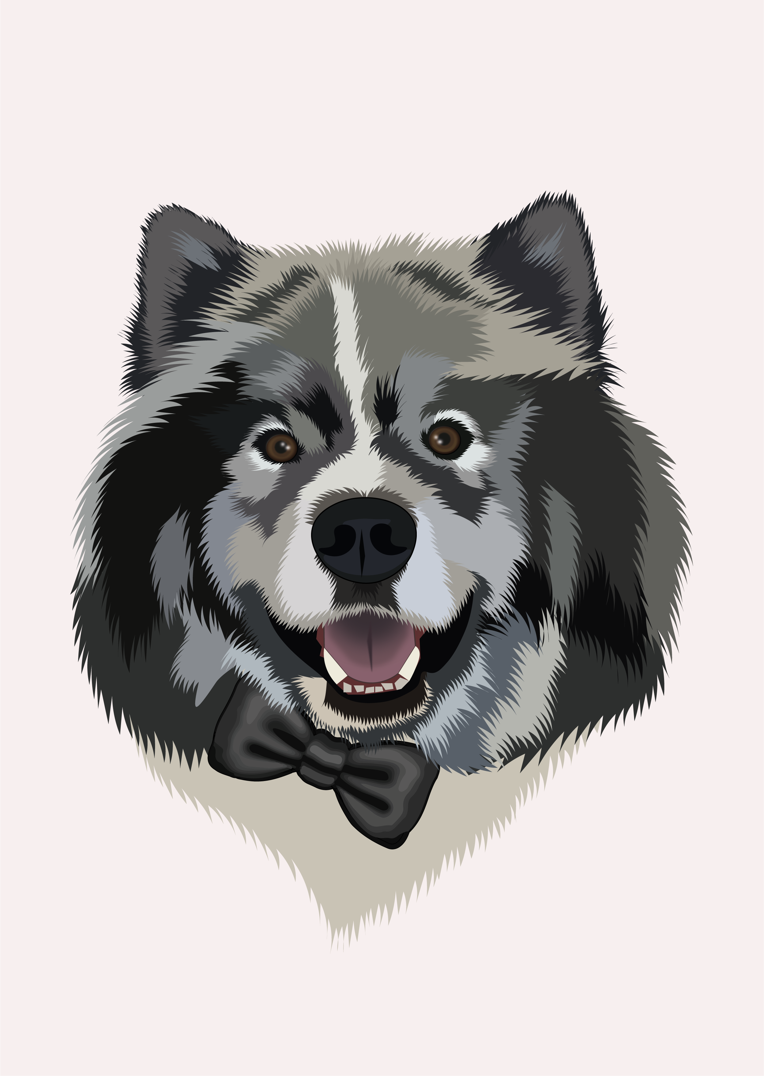 Zeus animalillustration bowtiedog custompetportrait cuteanimals digitalillustration dog dogdrawing dogillustration dribbbleart fluffyfriend graphicdesign petart petportrait portrait vector vectorart vectorportrait