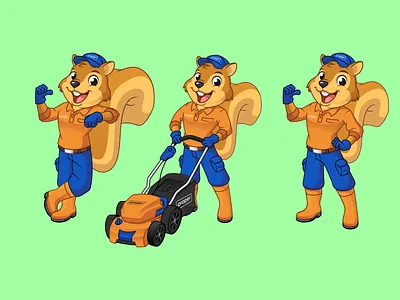 "Proper" Squirrel: A Friendly Landscaping Mascot proper company