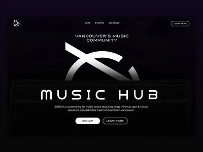 Music Nightclub House Techno Audio Website Redesign Concept audio branding dark design electronic hero house landing page logo music night nightclub party speaker speakers techno ui ux visual identity website