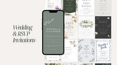 Wedding & Save the Date Invitations graphic design invitation design invitations minimalist invitation wedding invitation