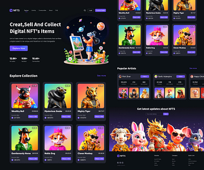NFTS Marketplace Website art design ui