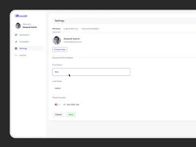 Account Settings account account settings app application branding crypto design product settings ui ui ux ux ux ui web web design website