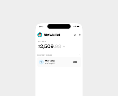 Crypto wallet UI branding coin crypto design graphic design illustration product design ui wallet